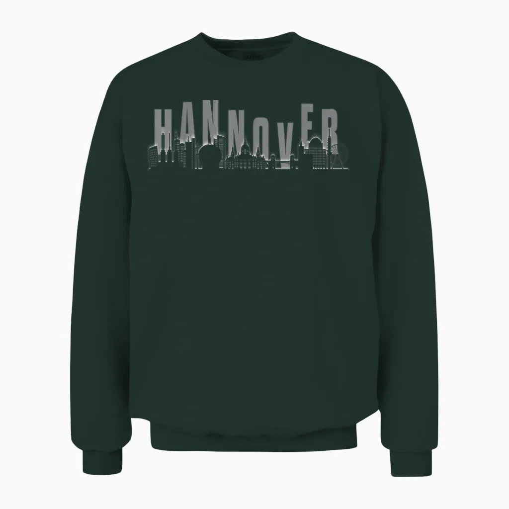 Hannover Skyline Design Unisex Sweatshirt in Forest
