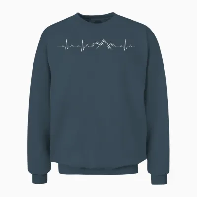 Hiking Heartbeat Mountains Unisex Sweatshirt - Dark Heather