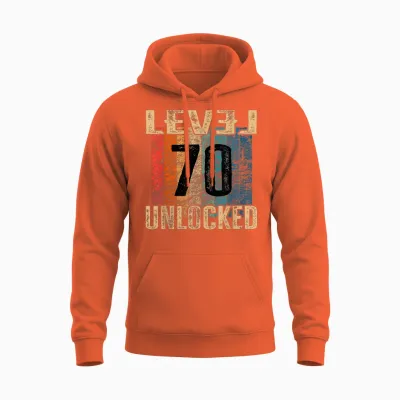 70. Geburtstag Level Unlocked Vintage Retro Unisex Hoodie - Orange