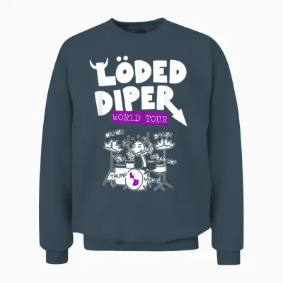 Diary of a Wimpy Kid Loded Diper Band World Tour Funny Unisex Sweatshirt - Dark Heather