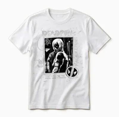 Marvel Studios Deadpool & Wolverine Maximum Effort Chalk Art Unisex T-Shirt - White
