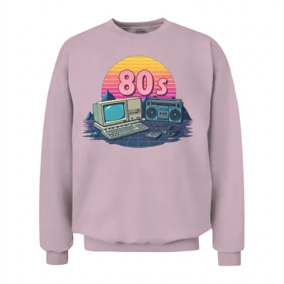 Retro 80s Unisex Sweatshirt - Light Pink