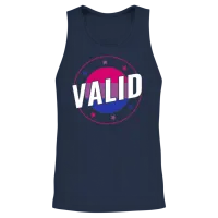Bisexual Funny Valid Bi Pride Bisexuality Unisex Tank Top - Navy – 2