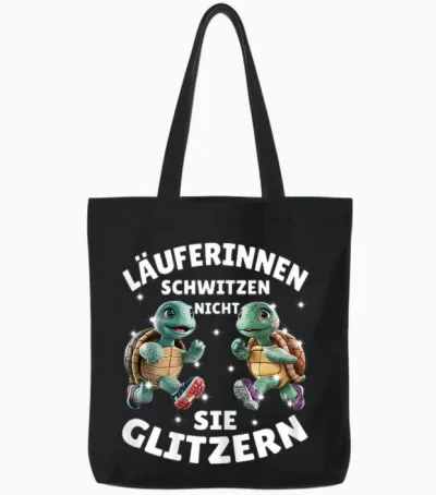 Laufen Joggen Lustig Läuferin Spruch Schildkröten Fitness Tote Bags - Black