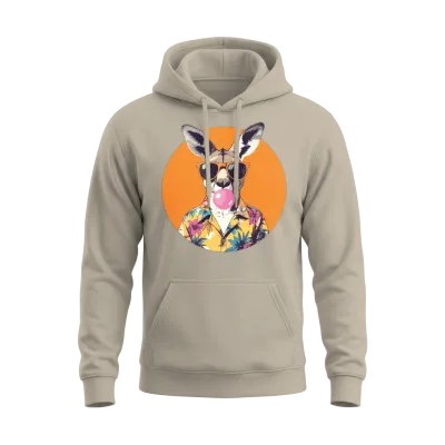 Hawaiian Kangaroo Pop Art Unisex Hoodie - Sand