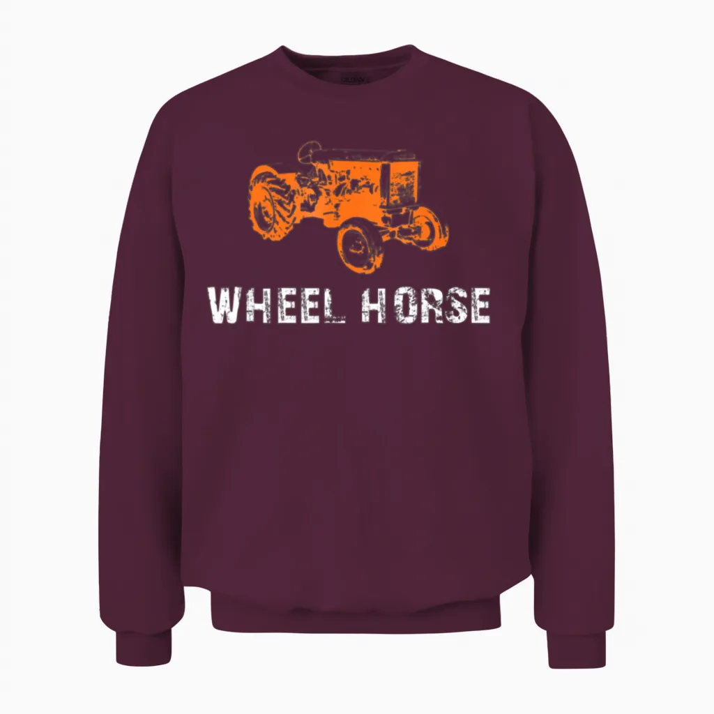 Wheel Horse Garden Tractor - Lovers Unisex Sweatshirt in Maroon