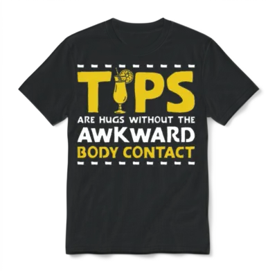 Bartender Mixologist Tips Are Hugs Unisex T-Shirt - Black