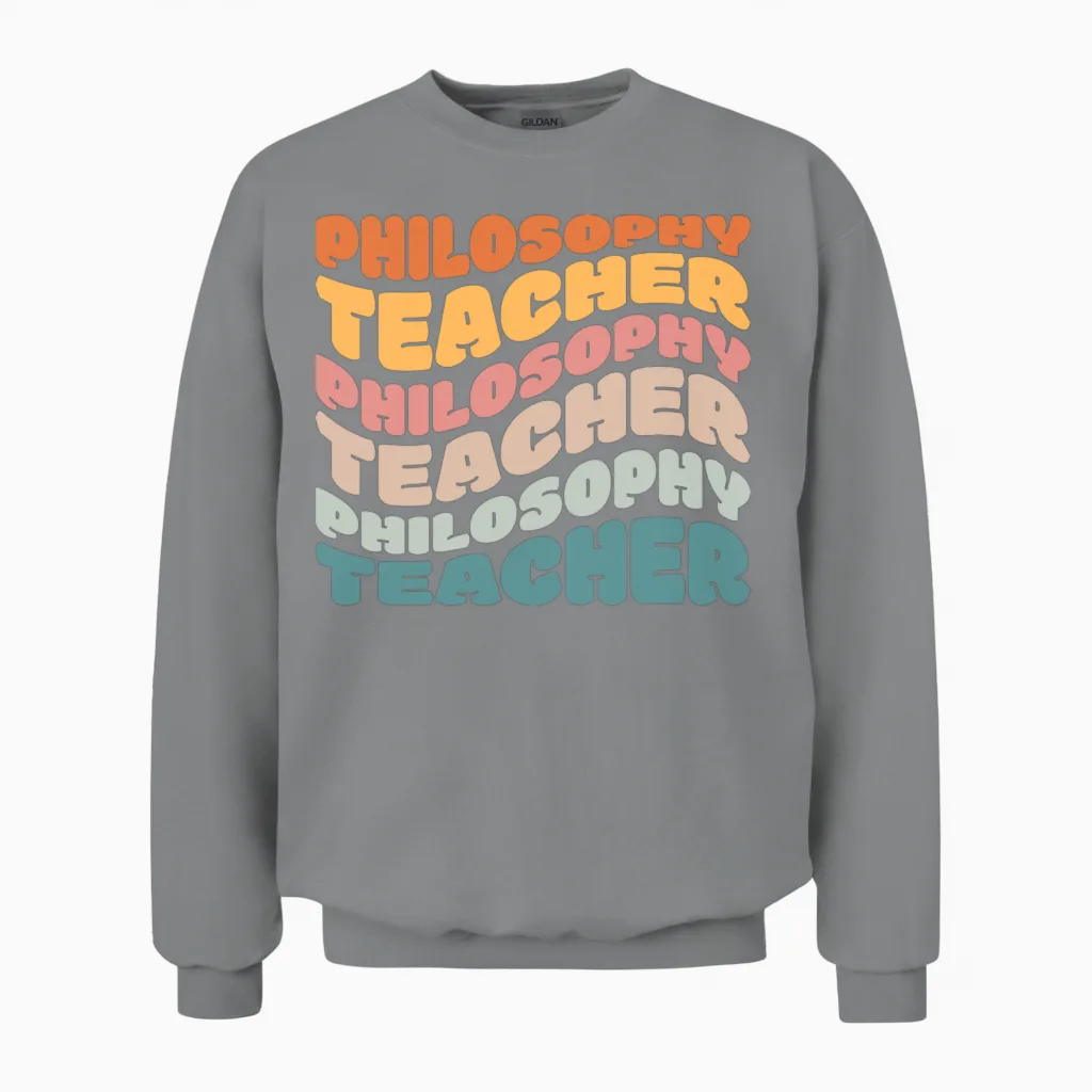 Philosophy Teacher Vintage Retro Unisex Sweatshirt in Sport Grey