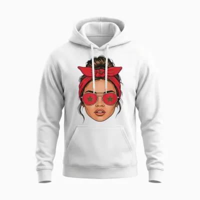 Morocco Roots Flah Moroccan Unisex Hoodie - White