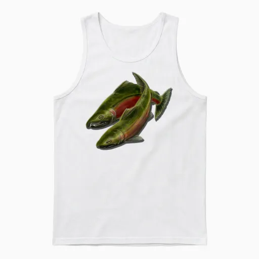 Gone Fishing Art Shirts Coho Salmon Gifts & Shirts Unisex Tank Top in White