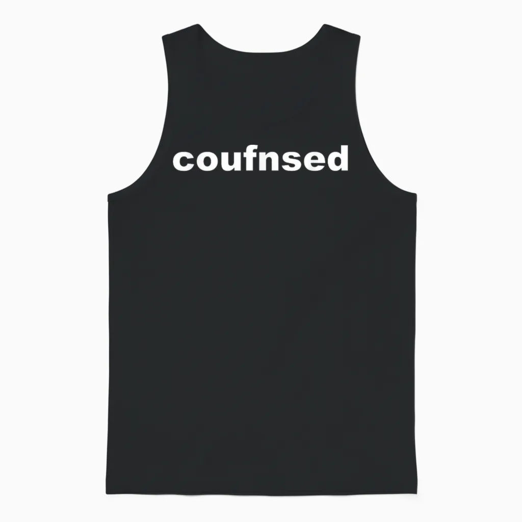 Confused Unisex Tank Top in Black