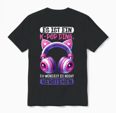 K-Pop Koreanischer Fanartikel Fingerherzen Kpop Liebe Kdrama Unisex T-Shirt - Black