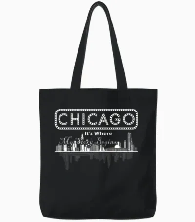 Chicago Where My Story Begins Tote Bags - Black