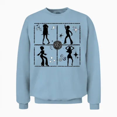 Retro Dance Wall W Unisex Sweatshirt - Light Blue