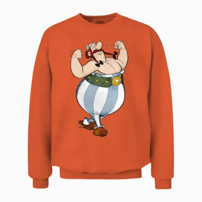 Asterix & Obelix Obelix Flexing Unisex Sweatshirt - Orange