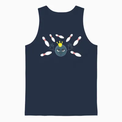 Funny Bowling Unisex Tank Top - Navy
