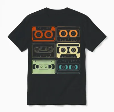 Retro Mixtape Cassettes Vintage Unisex T-Shirt - Black