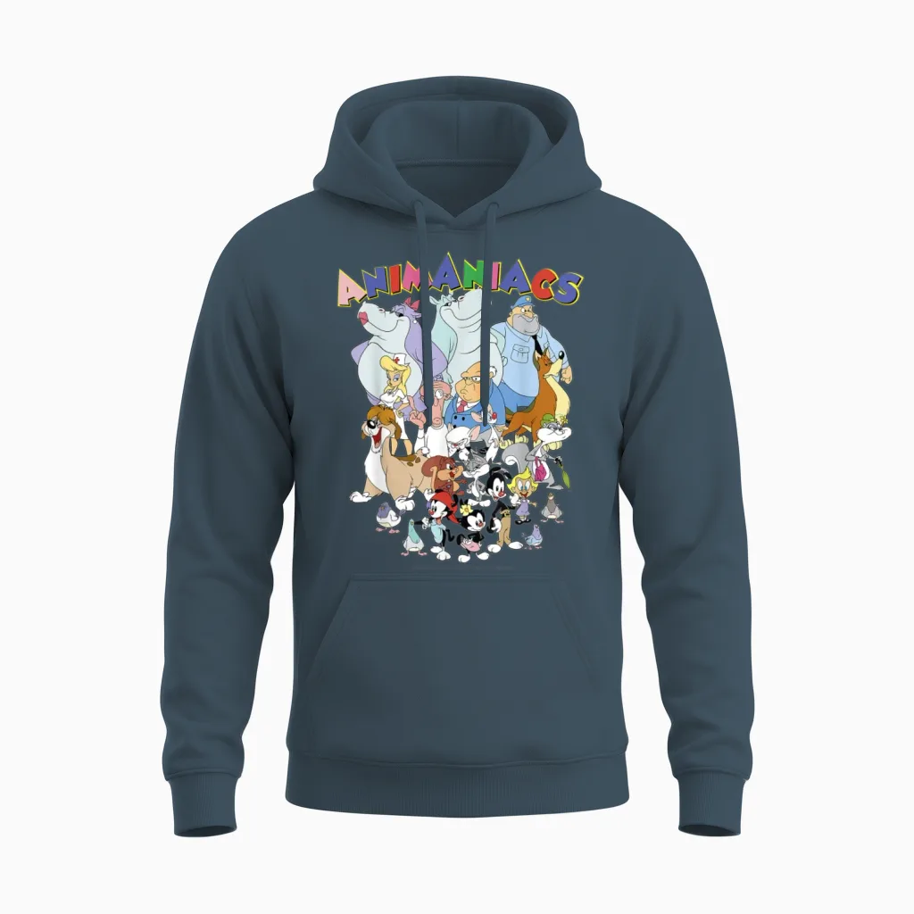 Animaniacs Group Shot Logo Christmas Present Birth Unisex Hoodie in Dark Heather