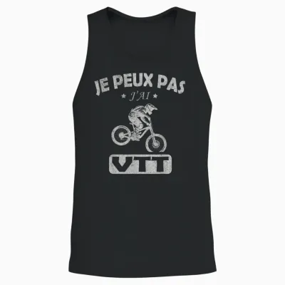 Je Peux Pas J'ai Mtb Bike Bike Cyclist Cycling Mountain Unisex Tank Top - Black