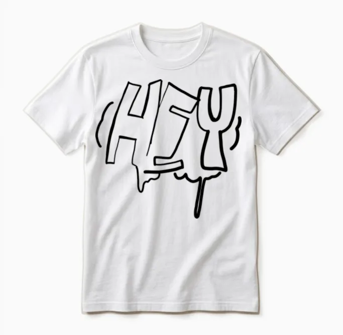 Hey Graffiti Bubble Letters Unisex T-Shirt in White