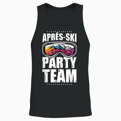 Apres Ski Party Team | Fun Ski Quote T-Shirt, Black, S Unisex Tank Top - Black