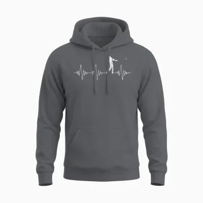Golf Heartbeat Unisex Hoodie - Charcoal