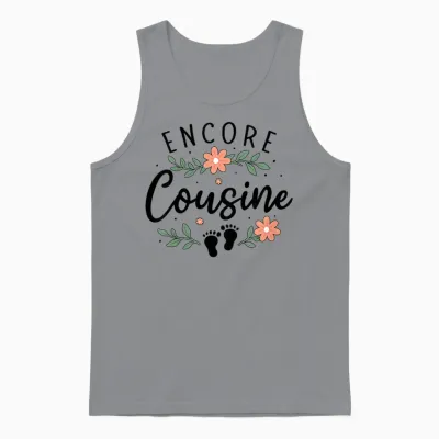 Encore Cousine in 2026 - Announcement Pregnancy Second Child Unisex Tank Top - Sport Grey