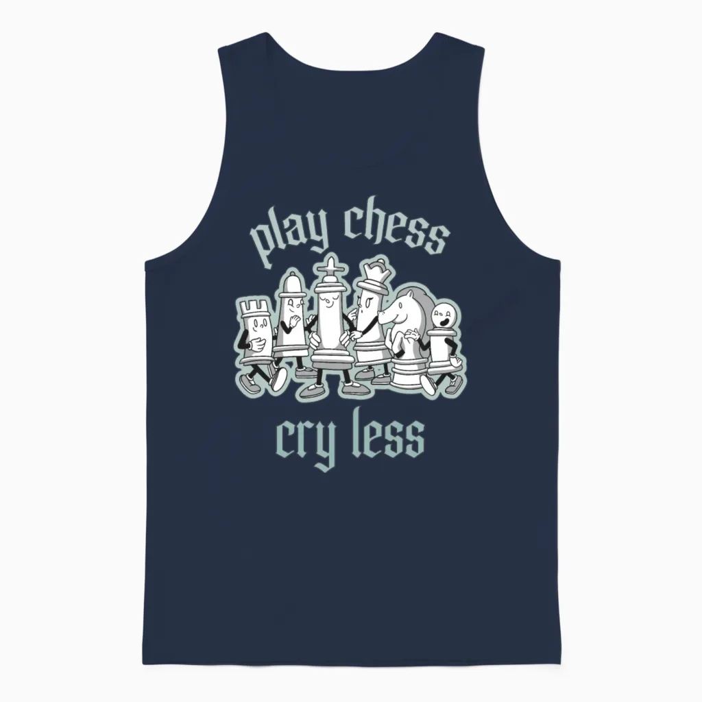 Chess Tournament Coach Chess Piece Queen Chess Day Unisex Tank Top in Navy