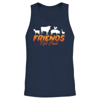 Veganism Friends Not Food Plant Based Vegan Lover Unisex Tank Top - Navy – 2