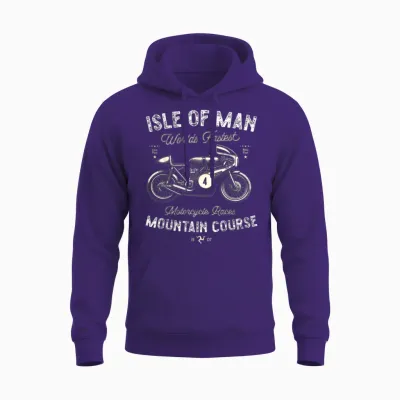 Retro Isle of Man Tt Races Vintage Motorcycle Race Unisex Hoodie - Purple