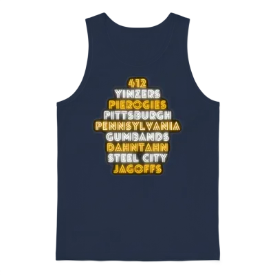 Pittsburgh 412 Jagoffs Yinzers Steel City Funny R Unisex Tank Top - Navy