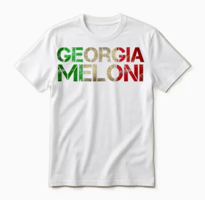 Georgia Meloni Italienische Heldenflagge Unisex T-Shirt - White