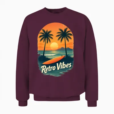 Retro Vibes Unisex Sweatshirt - Maroon