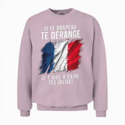 French Patriot Flag Je T'aide T'aide á Faire Tes Suites Unisex Sweatshirt - Light Pink