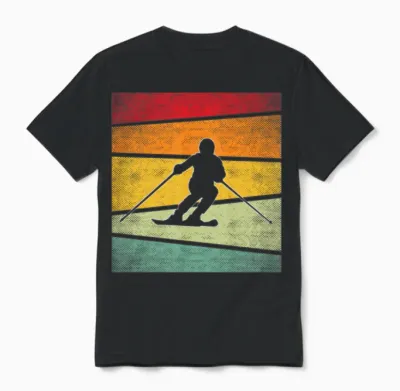 Ski Retro Unisex T-Shirt - Black
