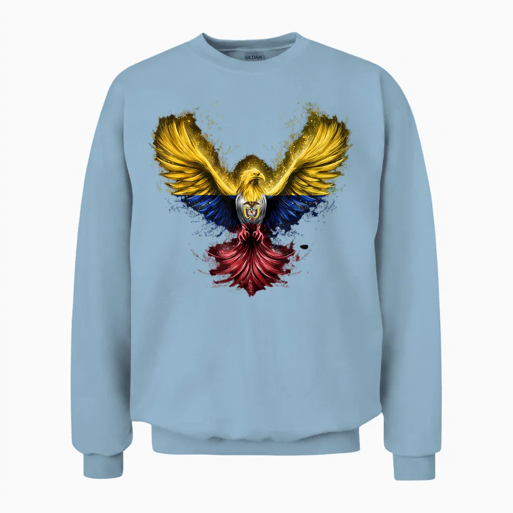 Drapeau De La Colombie Fierté Colombienne Drapeau Colombien Racines Colombiennes Unisex Sweatshirt in Light Blue