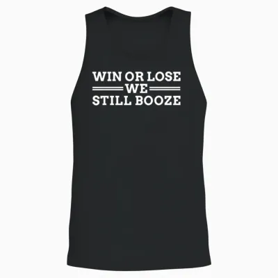 Funny Sports Fan, Drinking Tailgate, White Unisex Tank Top - Black