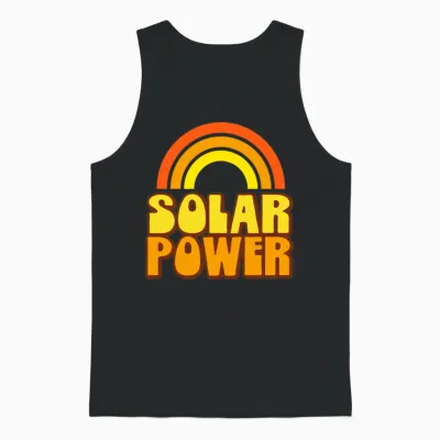 Retro Rainbow Solar Power Unisex Tank Top - Black