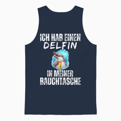 Lustige Bier Und Trinksprüche Malle Shop - Delfin in Meiner Bauchtasche - Party Sommer T-Shirt Schwarz S Unisex Tank Top - Navy