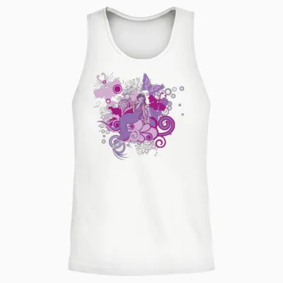 Retro Lady Unisex Tank Top - White