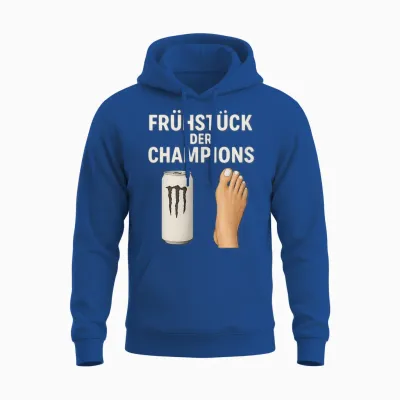 Frühstück Der Champions - Weisses Monster Und Perfekte Füße Unisex Hoodie - Royal