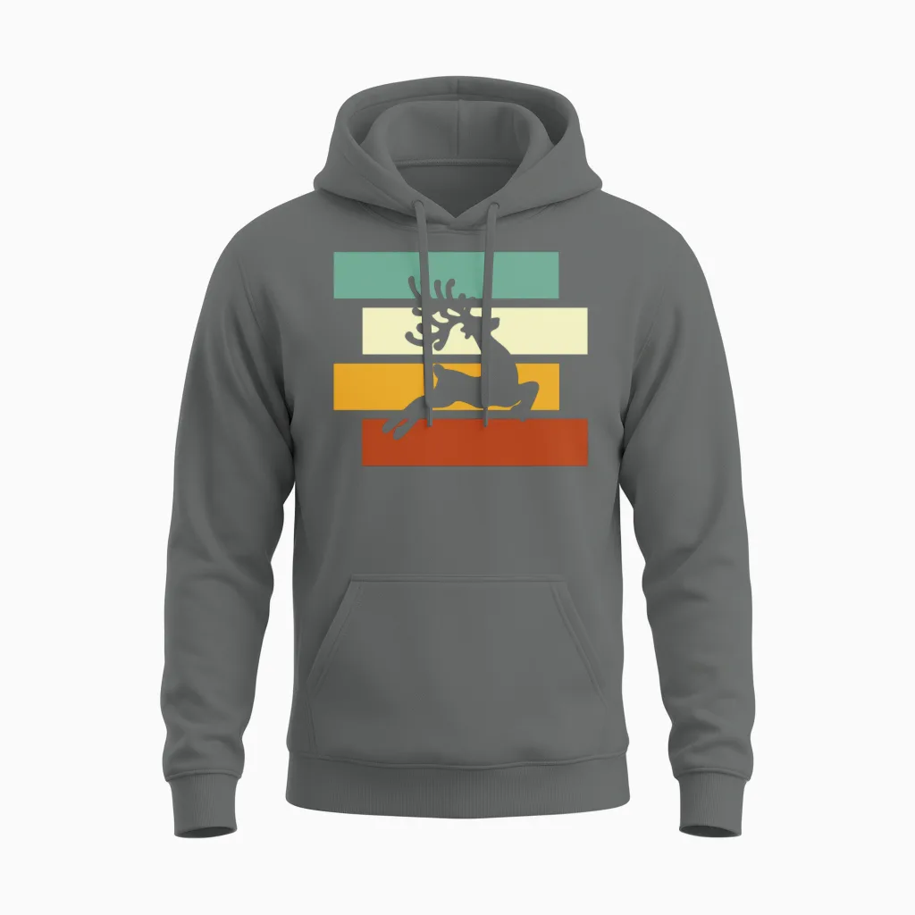 Moose Retro Unisex Hoodie in Graphite Heather