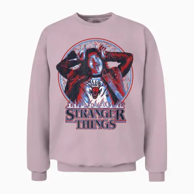 Stranger Things Eddie Munson American Colors Logo Unisex Sweatshirt - Light Pink
