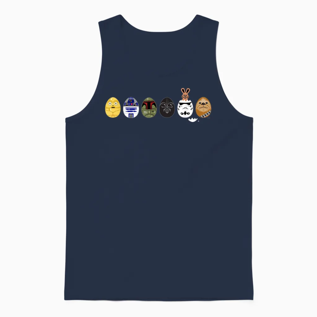 Star Wars Classic Characters Easter Eggs Spring T-Shirt, Black Unisex Tank Top in Navy
