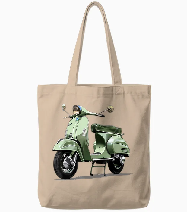 Motorroller Mofa Moped Scooter Rollerfahrer Geschenke Tote Bags in Natural