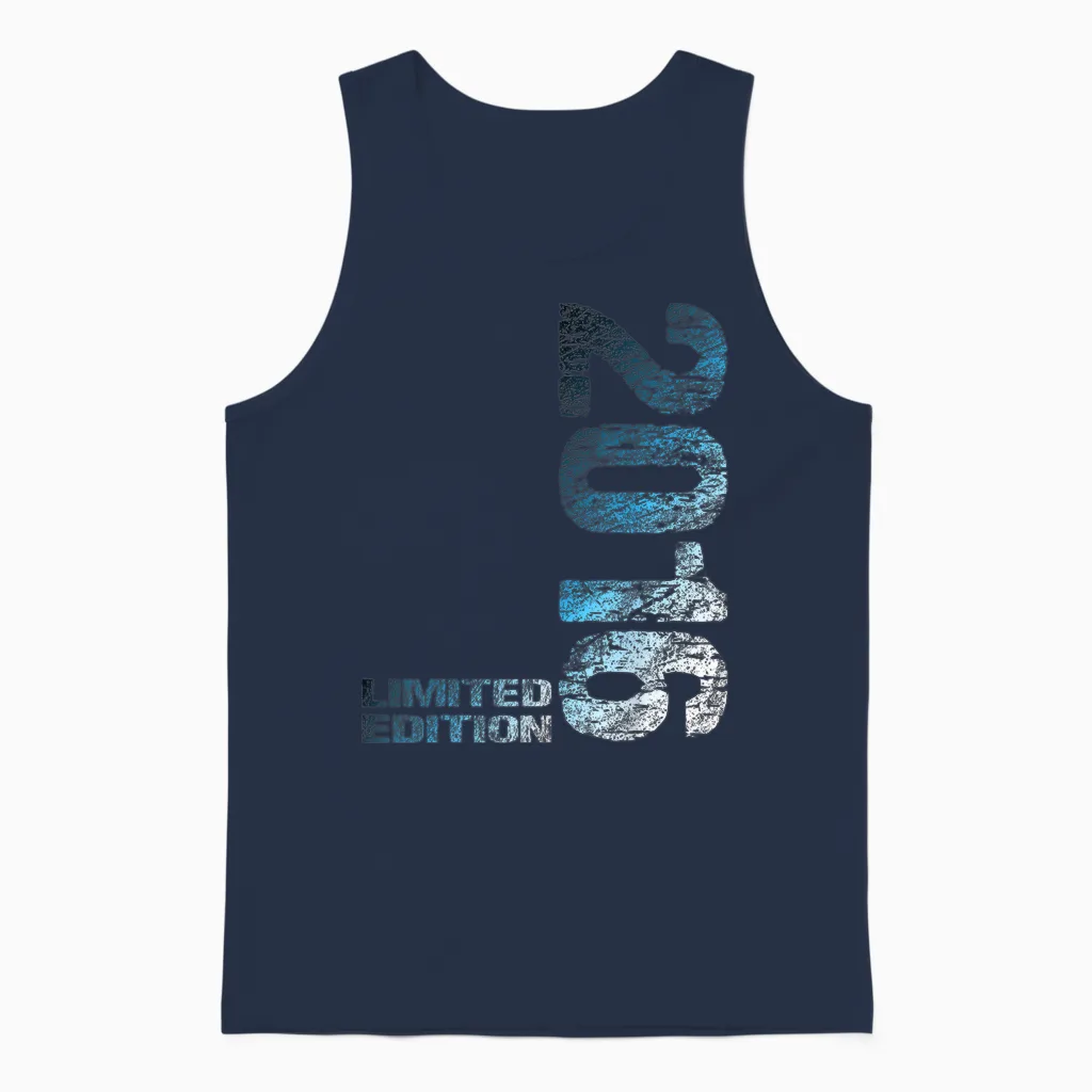 2016 Junge Mädchen 10. Geburtstag Limited Edition 10 Unisex Tank Top in Navy
