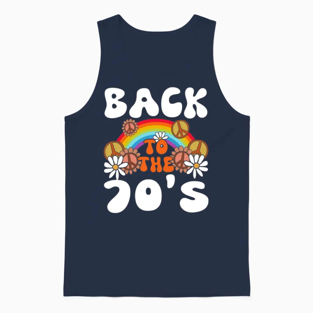 Back to the 70s Unisex Tank Top in Navy