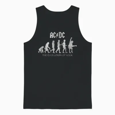 Officiel Ac/dc Evolution of Rock Artwork Acdc Rock Unisex Tank Top - Black