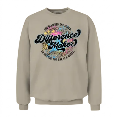 Retro Leopard Nurse Unisex Sweatshirt - Sand