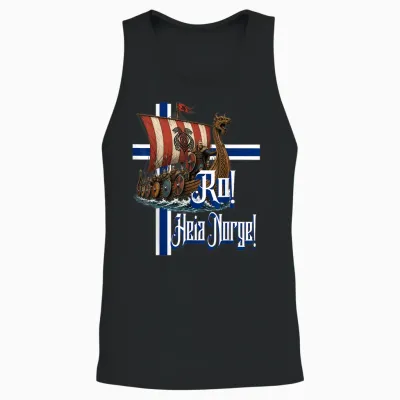 Ro! Heia Norge Wikingerschiff Design Für Norwegische Fans Unisex Tank Top - Black